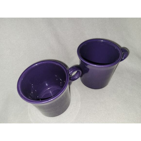 Set 2 Vintage Purple Fiesta Ring Mug Signed Homer Retired - Picture 8 of 8